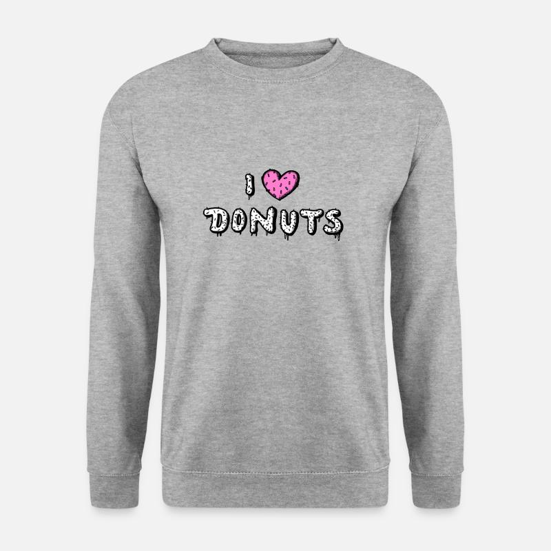 Donut Love - Unisex Pullover - Weißgrau meliert