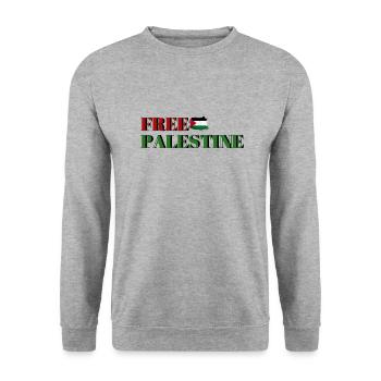 LIBÉRER LA PALESTINE POUR TOUJOURS - Sweat-shirt Unisexe - gris chiné - Devant - Alina (178cm) & Michal (187cm)