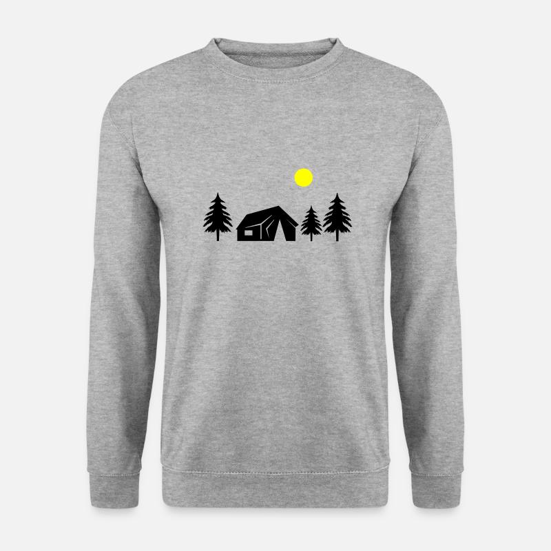hütte im wald - Unisex Pullover - Weißgrau meliert