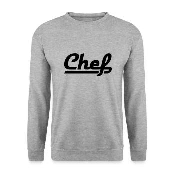 Chef - Unisex Pullover - Weißgrau meliert - Vorne - Alina (178cm) & Michal (187cm)