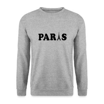 paris Eiffel Tower - Unisex Sweatshirt - salt & pepper - Front - Alina (178cm) & Michal (187cm)