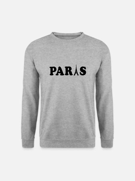 paris eiffelturm - Unisex Pullover - Weißgrau meliert