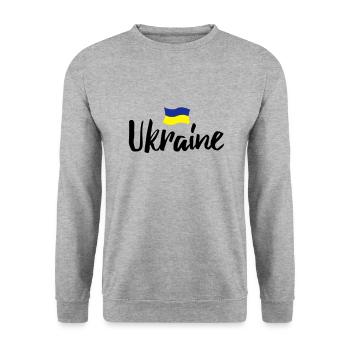 ukraine - Unisex Pullover - Weißgrau meliert - Vorne - Alina (178cm) & Michal (187cm)