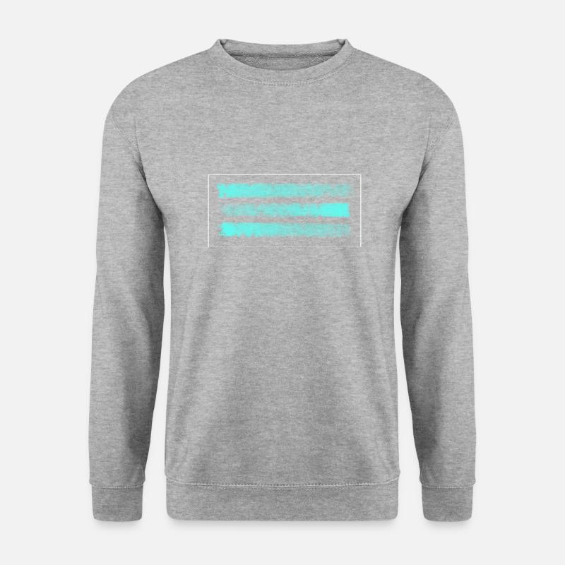 Streifen - Unisex Pullover - Weißgrau meliert