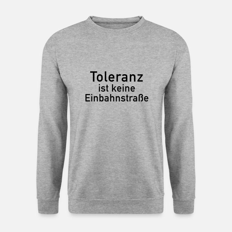 Toleranz Einbahnstraße Rücksicht Religion Respekt - Unisex Pullover - Weißgrau meliert