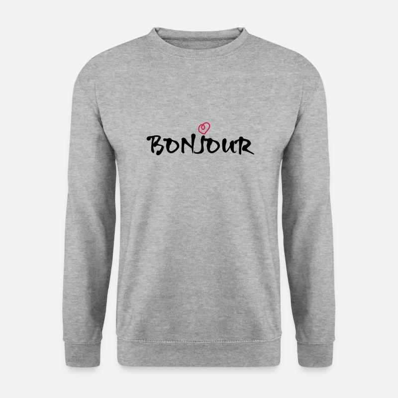 Bonjour - Unisex Pullover - Weißgrau meliert