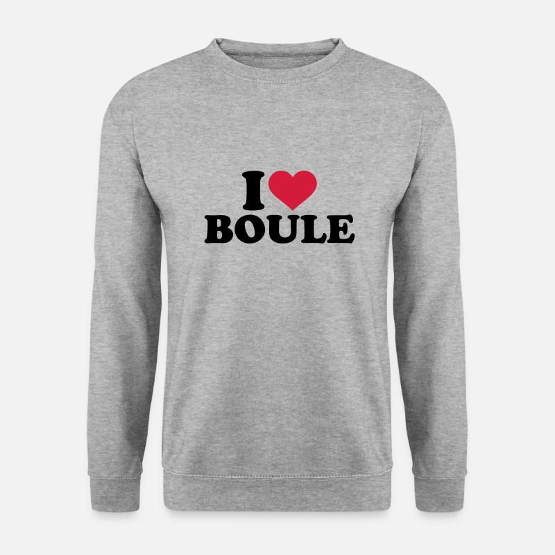 I love Boule - Unisex Pullover - Weißgrau meliert