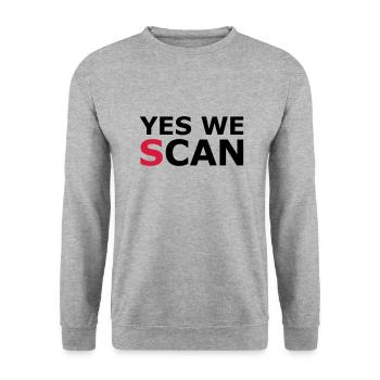 Yes we (s)can - Unisex Pullover - Weißgrau meliert - Vorne - Alina (178cm) & Michal (187cm)
