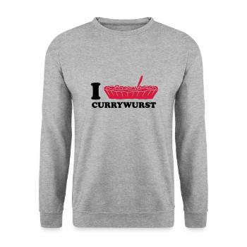 I Love Currywurst - Unisex Sweatshirt - salt & pepper - Front - Alina (178cm) & Michal (187cm)