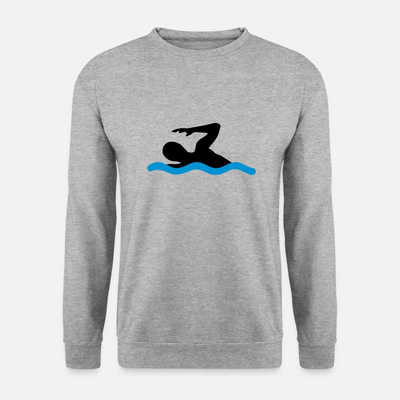 schwimmen - Unisex Pullover - Weißgrau meliert