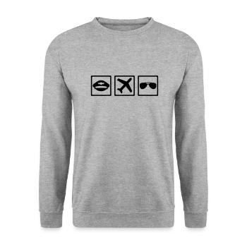 Pilote - Sweat-shirt Unisexe - gris chiné - Devant - Alina (178cm) & Michal (187cm)