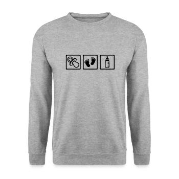 Baby - Unisex Sweatshirt - salt & pepper - Front - Alina (178cm) & Michal (187cm)