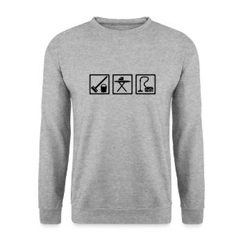 Cleaning - Unisex Sweatshirt - salt & pepper - Front - Alina (178cm) & Michal (187cm)