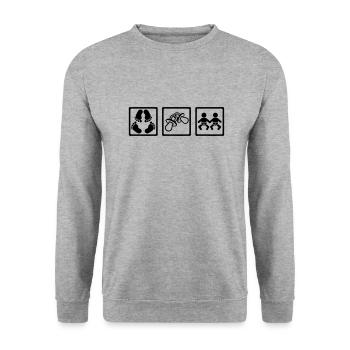 Zwillinge - Unisex Pullover - Weißgrau meliert - Vorne - Alina (178cm) & Michal (187cm)