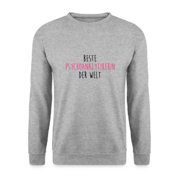 Psychoanalytiker Psychoanalytiker Medizin Arzt Psy - Unisex Pullover - Weißgrau meliert - Vorne - Alina (178cm) & Michal (187cm)