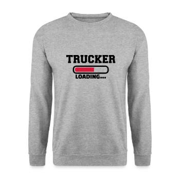 Trucker - Unisex Pullover - Weißgrau meliert - Vorne - Alina (178cm) & Michal (187cm)