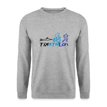 Triathlon Men - Unisex Pullover - Weißgrau meliert - Vorne - Alina (178cm) & Michal (187cm)