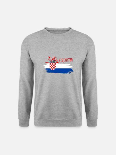 Croatie Hrvatska Croatie j'aime la croatie - Sweat-shirt Unisexe - gris chiné