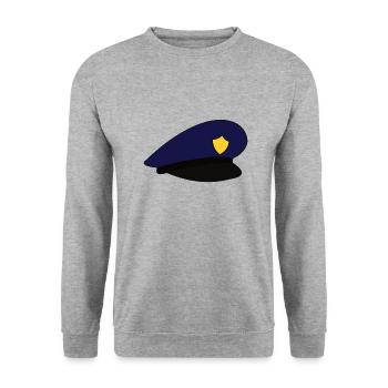 Police hat police hat - Unisex Sweatshirt - salt & pepper - Front - Alina (178cm) & Michal (187cm)