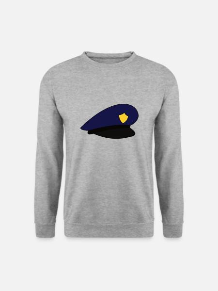 Polizeimütze Mütze Polizei - Unisex Pullover - Weißgrau meliert