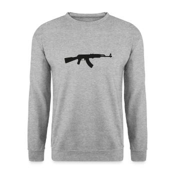 AK-47 - Unisex Sweatshirt - salt & pepper - Front - Alina (178cm) & Michal (187cm)
