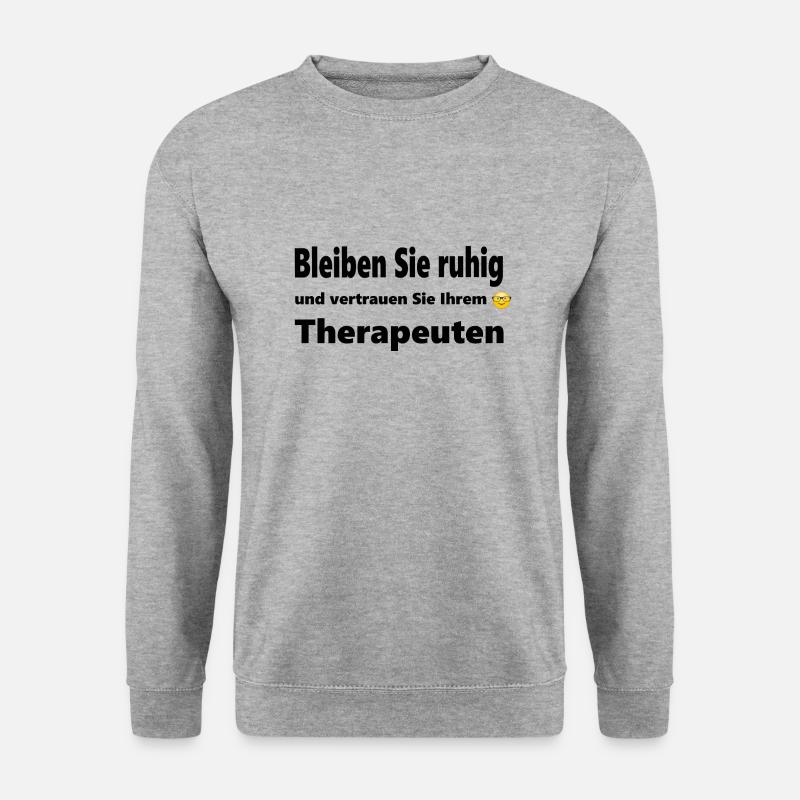 Therapeut mit Durchblick - Unisex Pullover - Weißgrau meliert