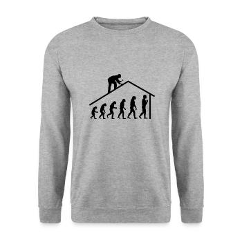 Homme charpentier outil d’artisanat - Sweat-shirt Unisexe - gris chiné - Devant - Alina (178cm) & Michal (187cm)