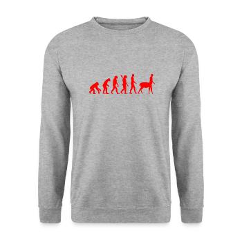Evolution to the Centaur - Unisex Sweatshirt - salt & pepper - Front - Alina (178cm) & Michal (187cm)