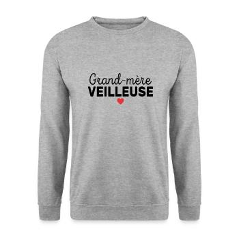 Grand-mère Veilleuse Fête Des Mères Cadeau Humour - Sweat-shirt Unisexe - gris chiné - Devant - Alina (178cm) & Michal (187cm)