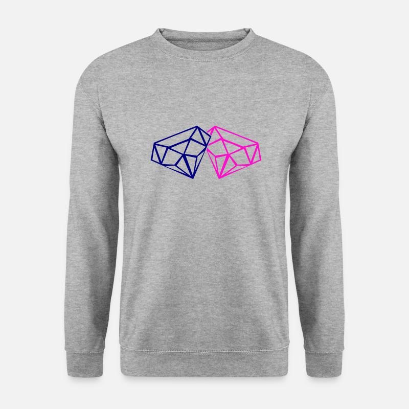 diamonds - Unisex Pullover - Weißgrau meliert