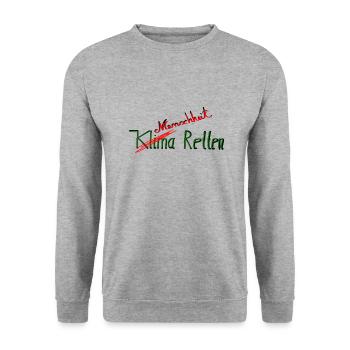 Klima Retten - Unisex Pullover - Weißgrau meliert - Vorne - Alina (178cm) & Michal (187cm)