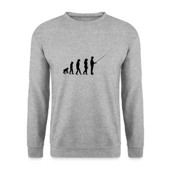 Entwicklung der Fischerei - Unisex Pullover - Weißgrau meliert - Vorne - Alina (178cm) & Michal (187cm)