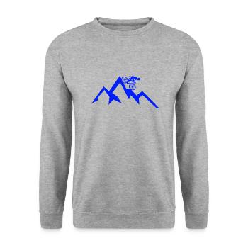 Bike Fahrrad Berge MTB - Unisex Pullover - Weißgrau meliert - Vorne - Alina (178cm) & Michal (187cm)