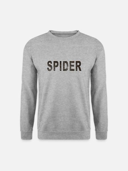 Spinne wort mit Grafik - Unisex Pullover - Weißgrau meliert