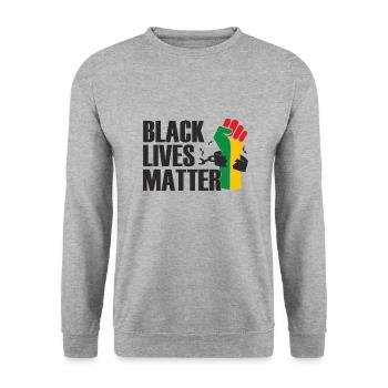 Juneteenth Day 1865, Black Lives Matter - Sweat-shirt Unisexe - gris chiné - Devant - Alina (178cm) & Michal (187cm)