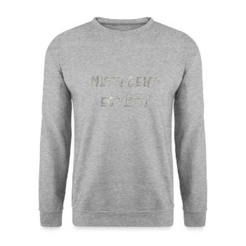 Mutti geht es tutti lustiger Spruch Mama Mutter - Unisex Pullover - Weißgrau meliert - Vorne - Alina (178cm) & Michal (187cm)