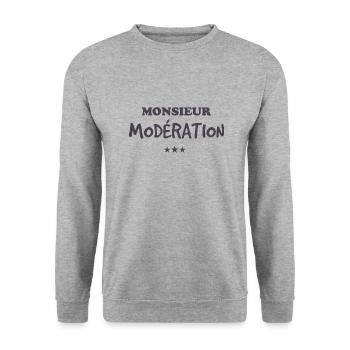 monsieur modération - Sweat-shirt Unisexe - gris chiné - Devant - Alina (178cm) & Michal (187cm)