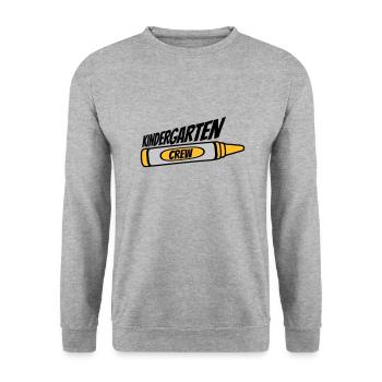 Kindergarten Crew Wax Crayon Team - Unisex Sweatshirt - salt & pepper - Front - Alina (178cm) & Michal (187cm)