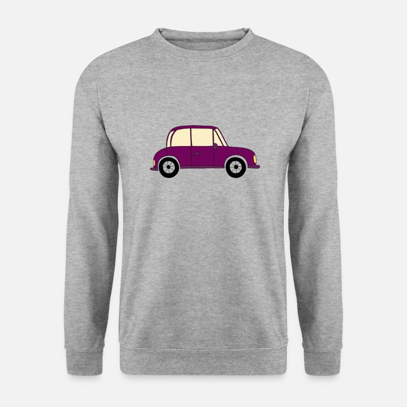 Auto in lila - Unisex Pullover - Weißgrau meliert