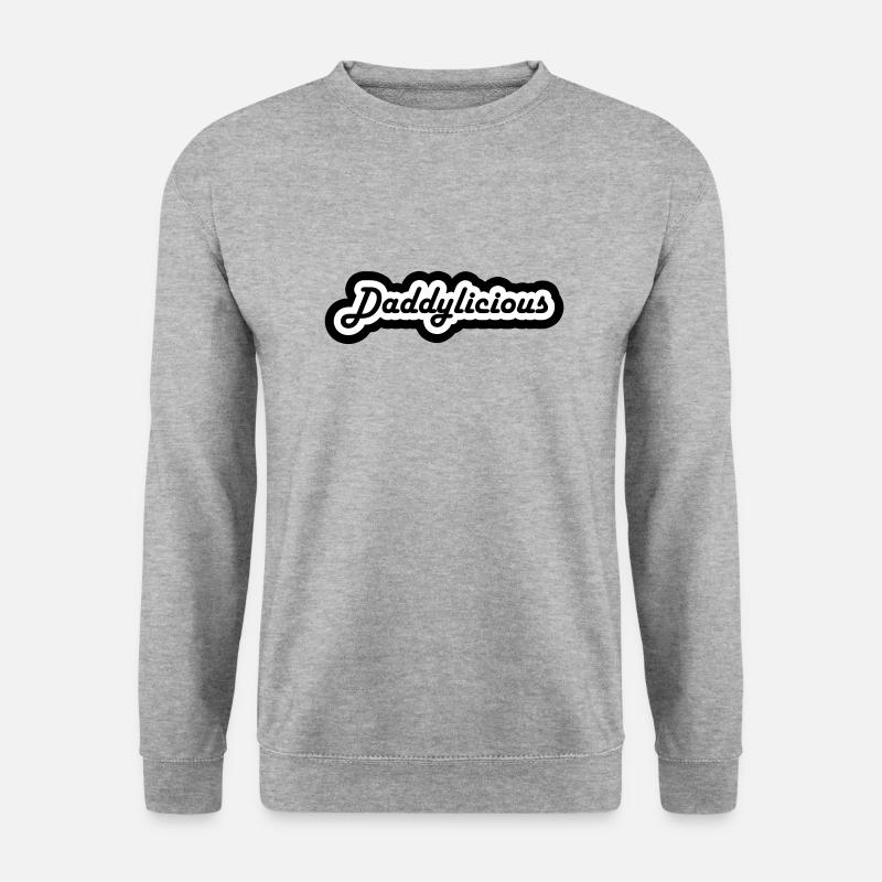 Daddylicious fühlen - Unisex Pullover - Weißgrau meliert