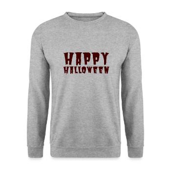 Happy Halloween - Unisex Pullover - Weißgrau meliert - Vorne - Alina (178cm) & Michal (187cm)
