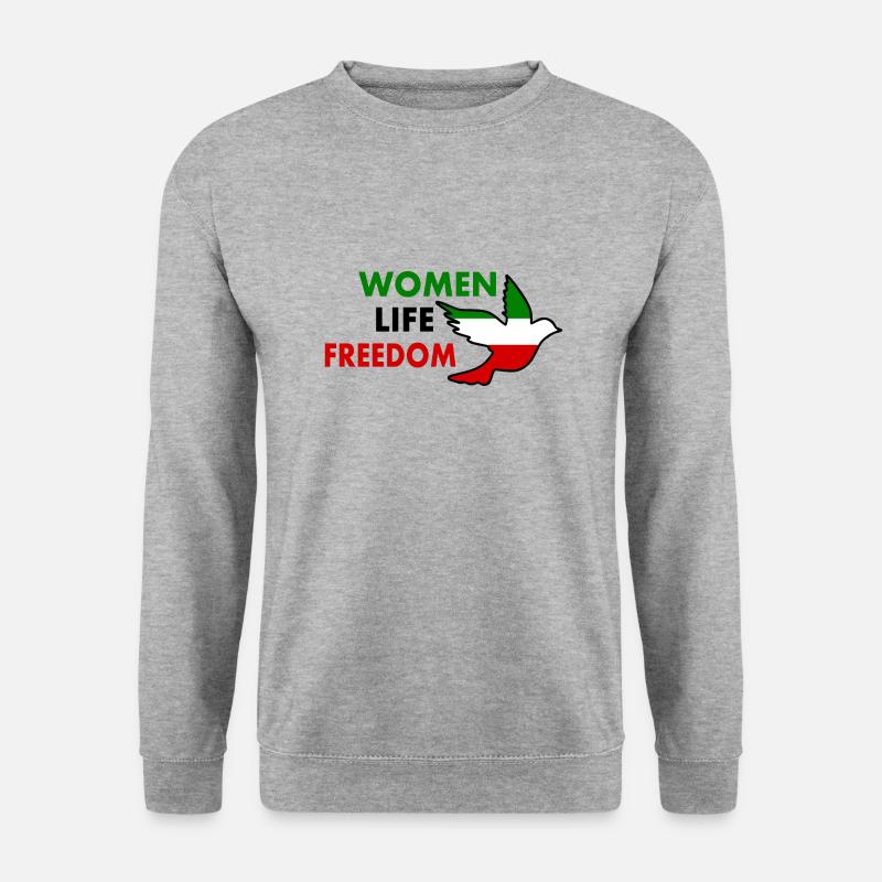 Women life freedom - Unisex Pullover - Weißgrau meliert