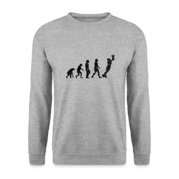 Basketballliebhaber Verein Basketball Basketballer - Unisex Pullover - Weißgrau meliert - Vorne - Alina (178cm) & Michal (187cm)