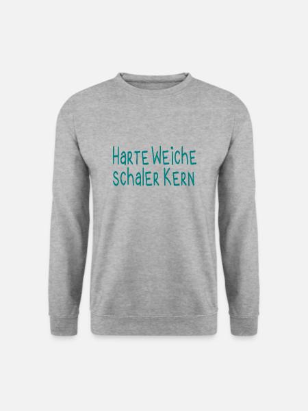 Harte Weiche Schaler Kern - Unisex Pullover - Weißgrau meliert