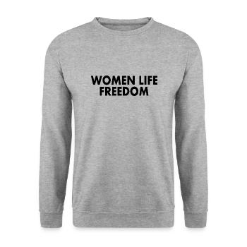 Women life freedom - Unisex Pullover - Weißgrau meliert - Vorne - Alina (178cm) & Michal (187cm)