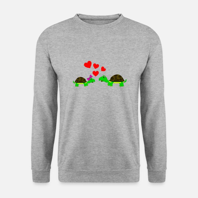 schildkrötenliebe - Unisex Pullover - Weißgrau meliert