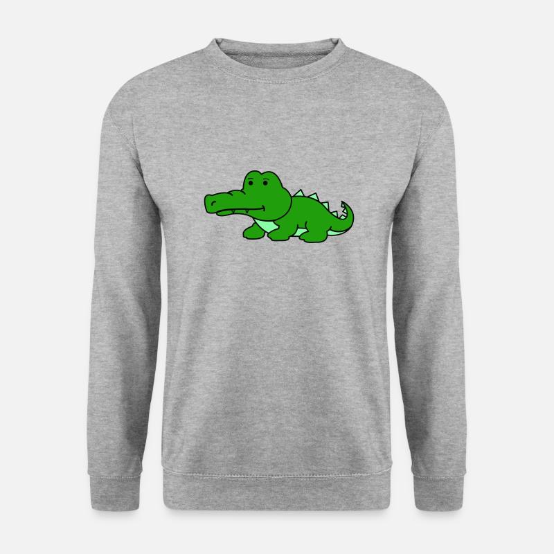 krokodil - Unisex Pullover - Weißgrau meliert