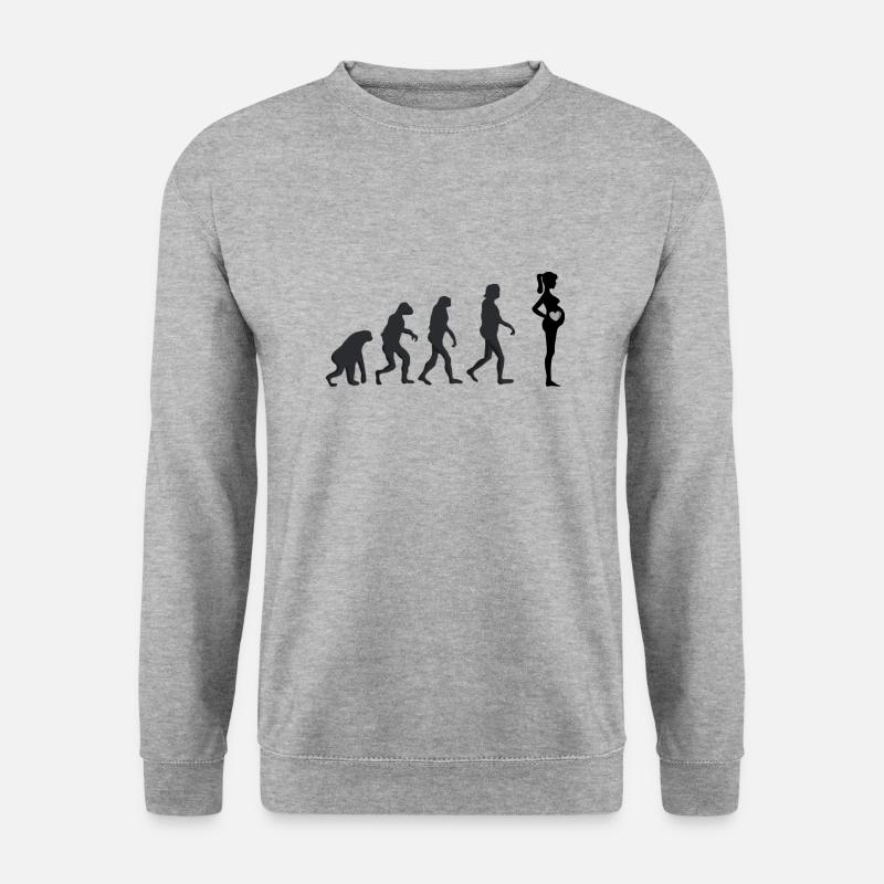 Pregnant - Human Evolution - Unisex Sweatshirt - salt & pepper