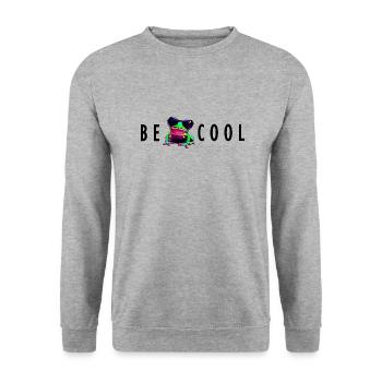 frog be cool - Unisex Pullover - Weißgrau meliert - Vorne - Alina (178cm) & Michal (187cm)