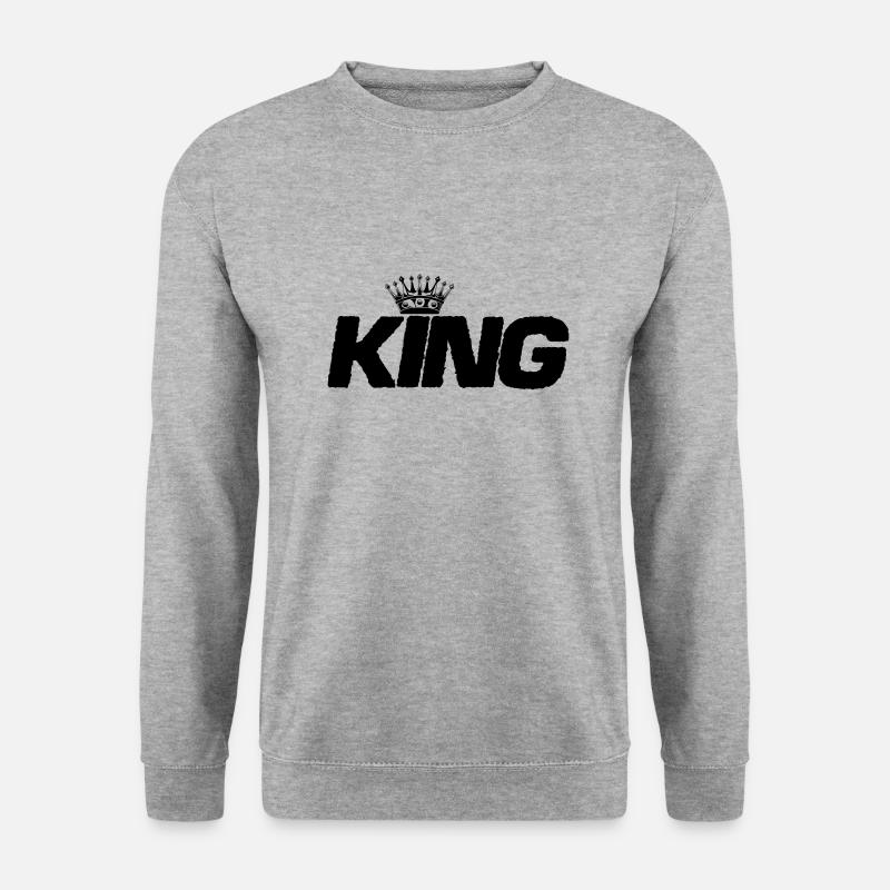 king - Unisex Pullover - Weißgrau meliert